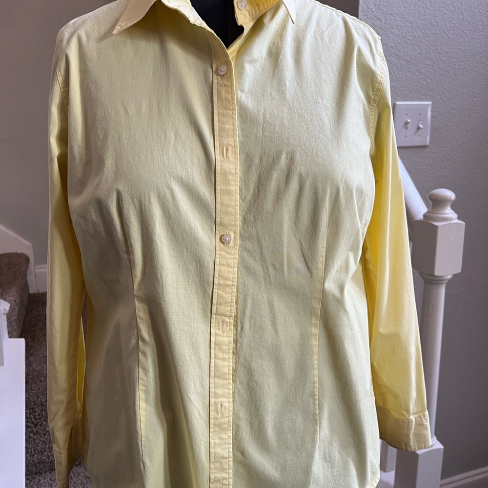 Croft & Barrow Women's Yellow Button Down Shirt